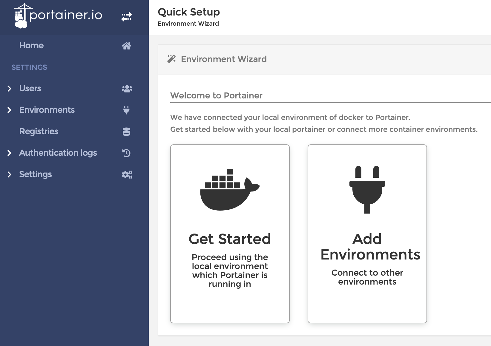 Portainer Initial Setup